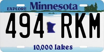 MN license plate 494RKM