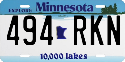 MN license plate 494RKN