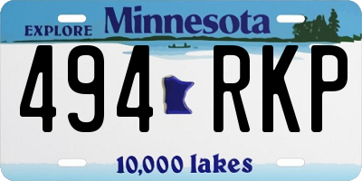 MN license plate 494RKP