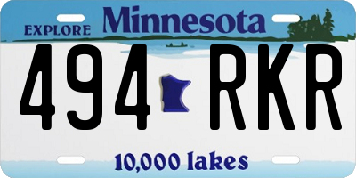 MN license plate 494RKR