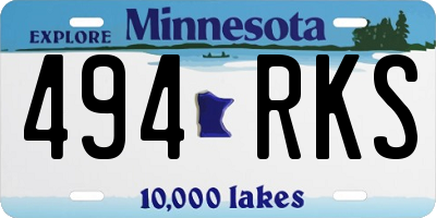 MN license plate 494RKS