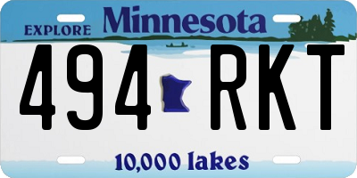 MN license plate 494RKT