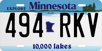 MN license plate 494RKV