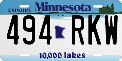 MN license plate 494RKW
