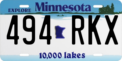 MN license plate 494RKX