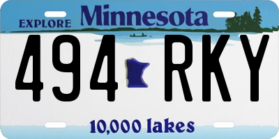 MN license plate 494RKY