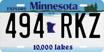 MN license plate 494RKZ