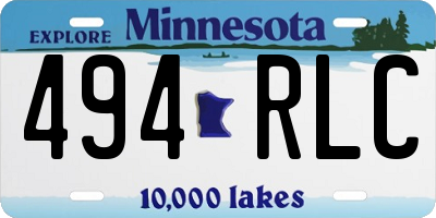 MN license plate 494RLC