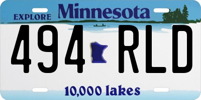 MN license plate 494RLD