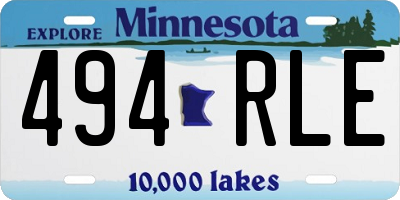 MN license plate 494RLE
