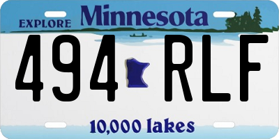 MN license plate 494RLF