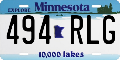 MN license plate 494RLG