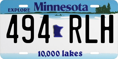 MN license plate 494RLH