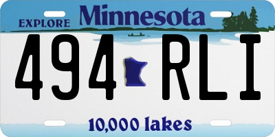 MN license plate 494RLI