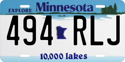 MN license plate 494RLJ
