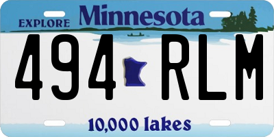MN license plate 494RLM