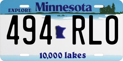 MN license plate 494RLO