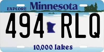MN license plate 494RLQ