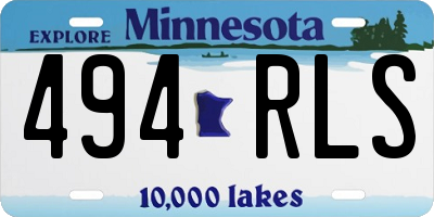 MN license plate 494RLS