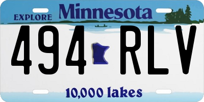 MN license plate 494RLV