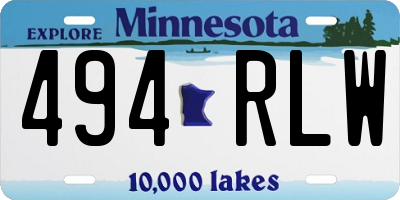 MN license plate 494RLW