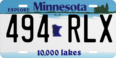 MN license plate 494RLX