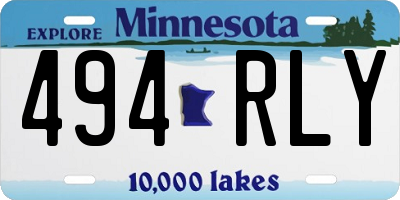 MN license plate 494RLY