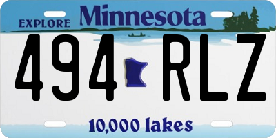 MN license plate 494RLZ