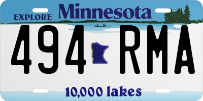 MN license plate 494RMA