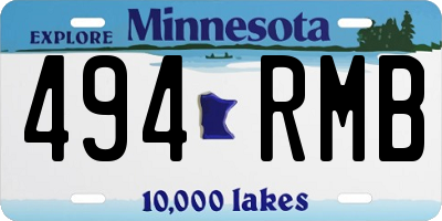 MN license plate 494RMB
