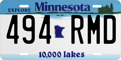 MN license plate 494RMD