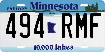 MN license plate 494RMF