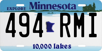 MN license plate 494RMI