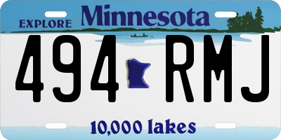 MN license plate 494RMJ