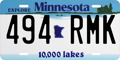 MN license plate 494RMK