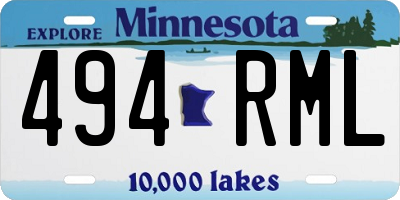 MN license plate 494RML