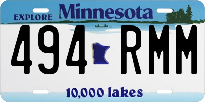 MN license plate 494RMM