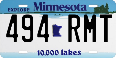 MN license plate 494RMT