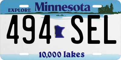 MN license plate 494SEL