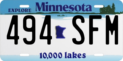 MN license plate 494SFM