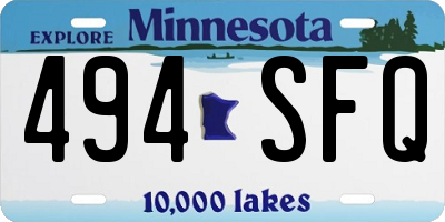 MN license plate 494SFQ