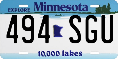 MN license plate 494SGU