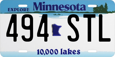 MN license plate 494STL