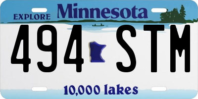 MN license plate 494STM