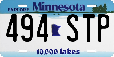 MN license plate 494STP