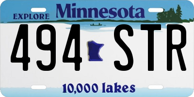 MN license plate 494STR
