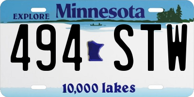 MN license plate 494STW
