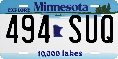 MN license plate 494SUQ