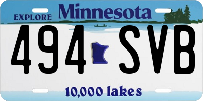 MN license plate 494SVB