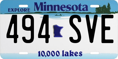 MN license plate 494SVE